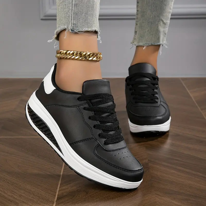 Damskie sneakersy z podwyższoną podeszwą do codziennego użytku